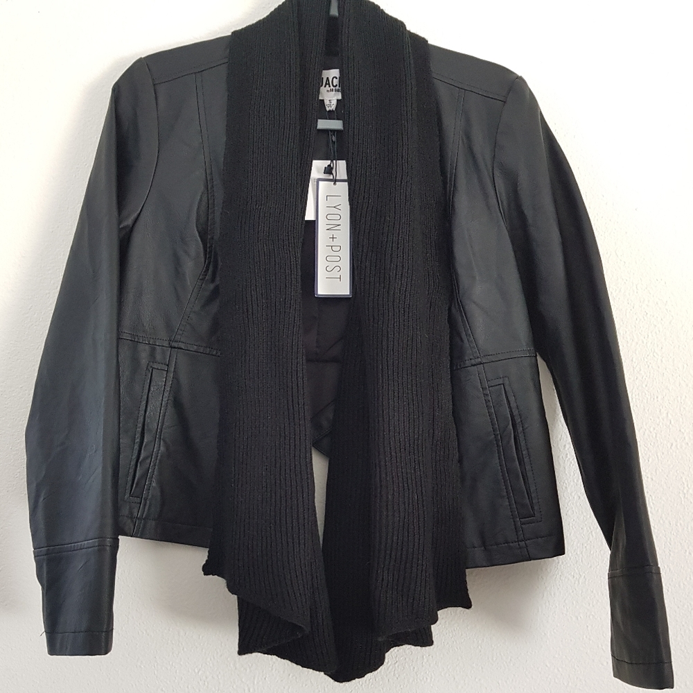 Jack by BB Dakota Rothery moto biker jacket faux black leather small